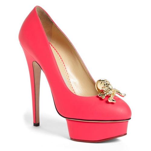 Charlotte Olympia Coated Calf Leather The Dolly Roger Pumps - Size 8.5 / 39
