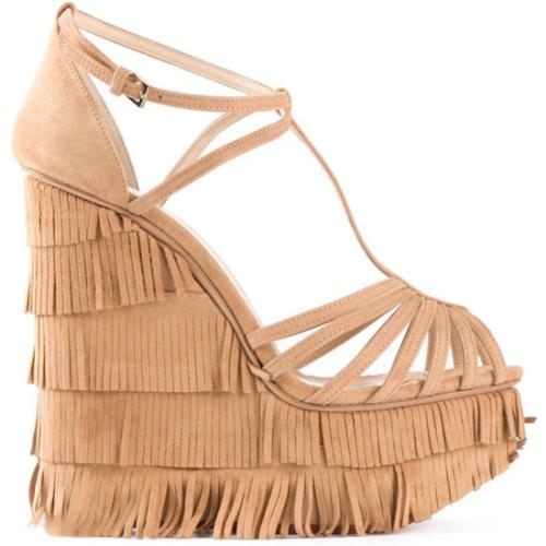 Charlotte Olympia Suede Winona Wedge Sandals - Size 5.5 / 36 - FINAL SALE