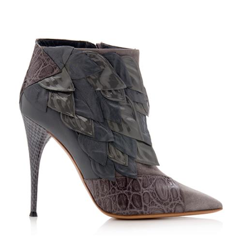 Chloe Raised Leaf Ankle Boots - Size 9 / 39