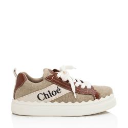 Chloe Linen Calfskin Lauren Sneakers - Size 8 / 38