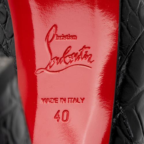Christian Louboutin Croc Embossed Leather Janis Boots - Size 10 / 40