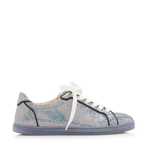 Christian Louboutin Glitter Seava Disco Sneakers - Size 8 / 38
