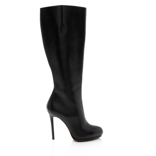 Christian Louboutin Leather Bourge Knee High Boots - Size 10.5 / 40.5