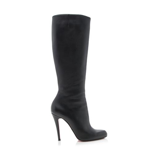 Christian Louboutin Leather Bourge Knee High Boots - Size 8 / 38