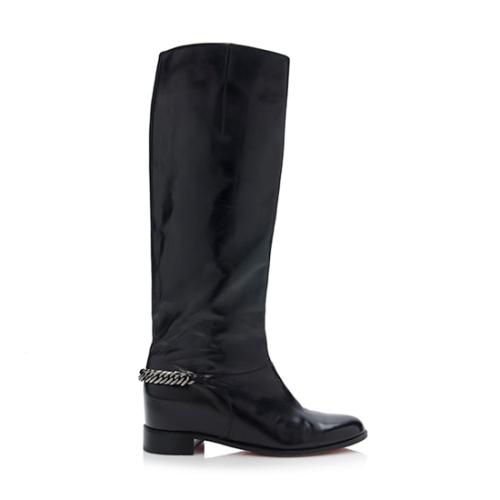 Christian Louboutin Leather Cate Knee High Boots - Size 9 / 39