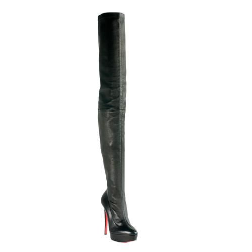 Christian Louboutin Leather Gazolina Over-the-Knee Boots - Size 7.5 / 37.5