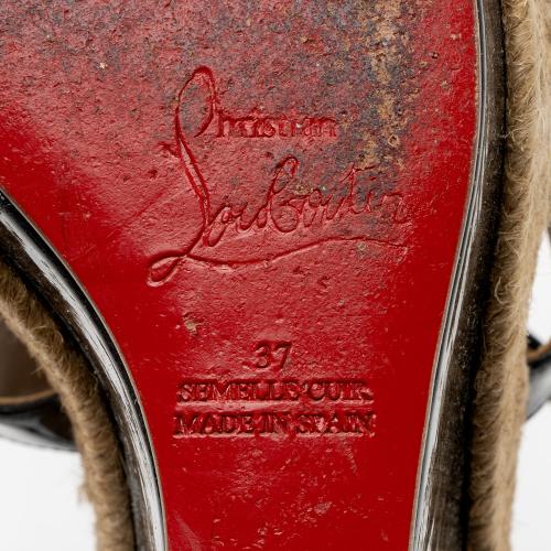 Christian Louboutin Patent Leather Bilbao Wedge Sandals - Size 7 / 37