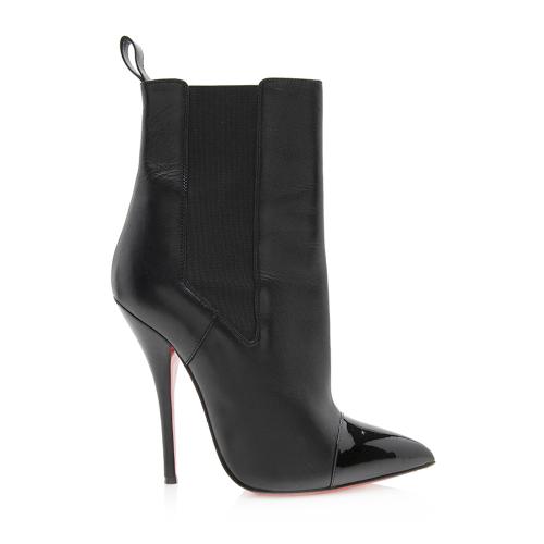 Christian Louboutin Patent Leather Cap Toe Tucson Boots Size