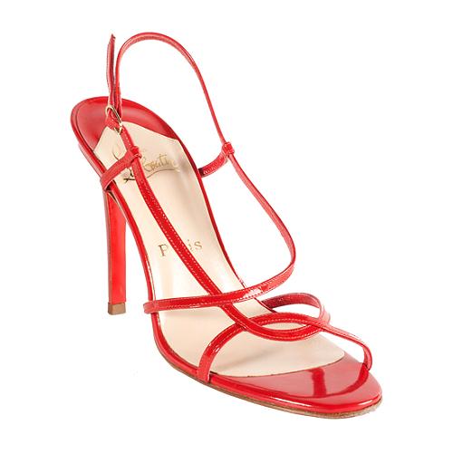 Christian Louboutin Patent Leather Mimini Strappy Sandals - Size 8 / 38