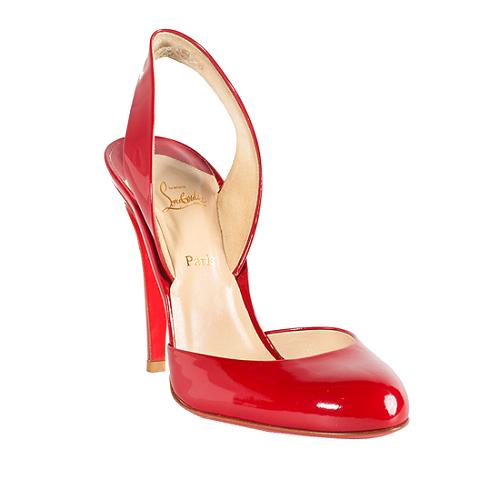 Christian Louboutin Patent Leather Picador Slingback Pumps - Size 8 / 39