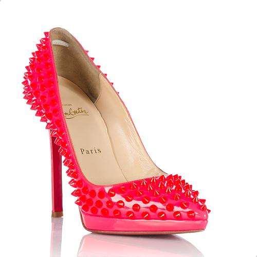 Christian Louboutin Patent Leather Pigalle Spikes Pumps - Size 8 / 38 