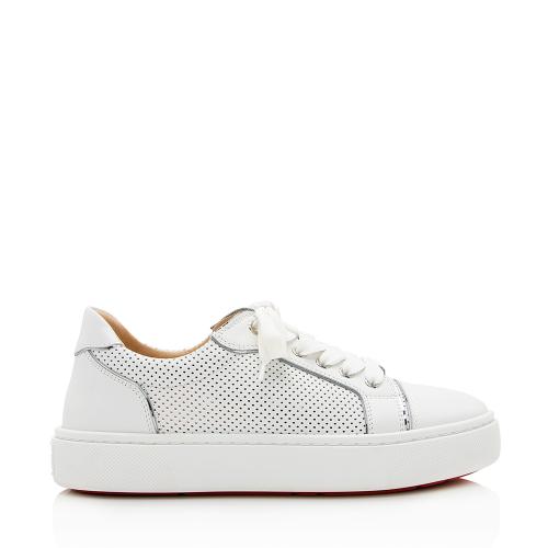 Christian Louboutin Perforated Leather Vierissima Sneakers - Size 8 / 38