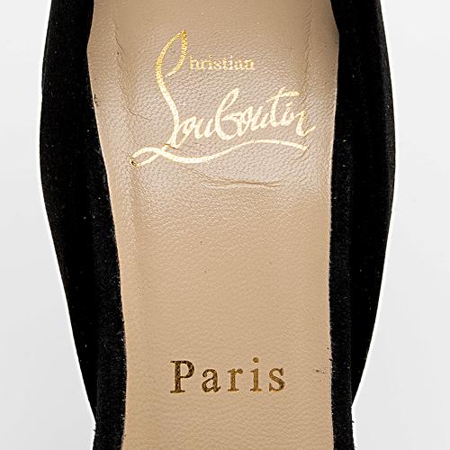 Christian Louboutin Satin Velour Vampanodo Platform Sandals - Size 7 / 37
