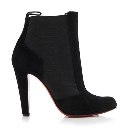Christian Louboutin Suede Boulevard Elasticized Ankle Boots - Size 7 / 37
