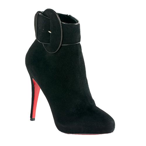 Christian Louboutin Suede Trottinette Booties - Size 8 / 38