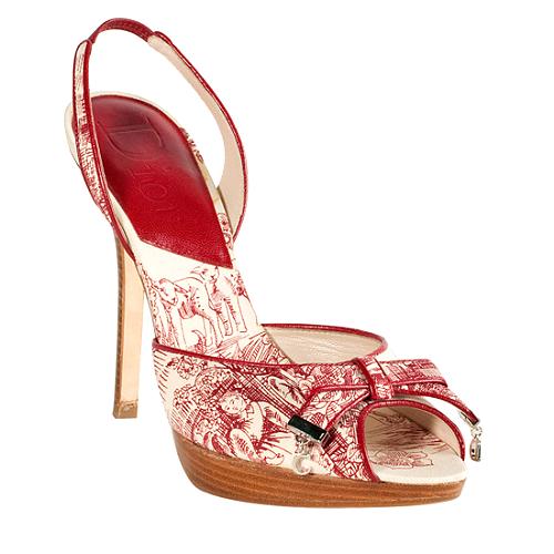 Dior Toile Romance Sandals - Size 8.5 / 38.5