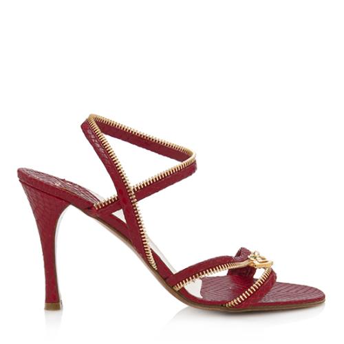 Dior Vintage Python Zipper Sandals - Size 6 / 36