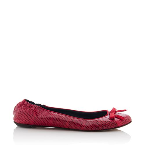 Dolce & Gabbana Snakeskin Bow Flats - Size 10 /40