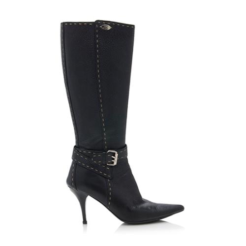 Fendi Leather Selleria Boots - Size 7.5 / 37.5