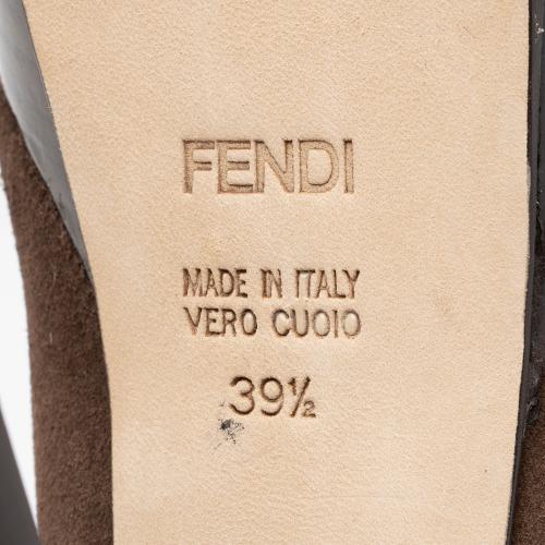 Fendi Suede Shearling Platform Ankle Boots - Size 9.5 / 39.5