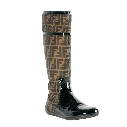 Fendi Zucca Patent Leather Boots - Size 9 / 39