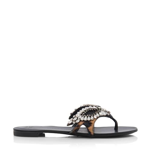 Giuseppe Zanotti Crystal Thong Sandals - Size 8 / 38