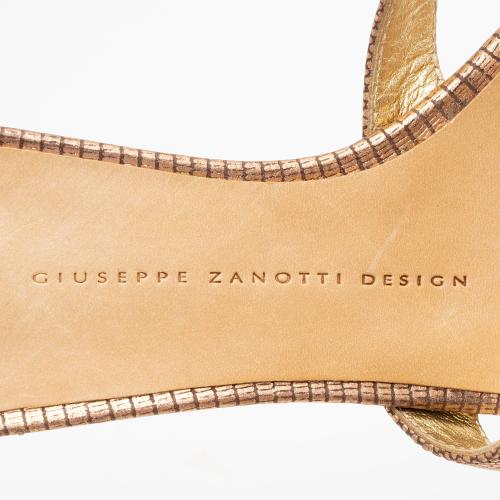 Giuseppe Zanotti Metallic Leather Embellished Beaded Mules - Size 7 / 37