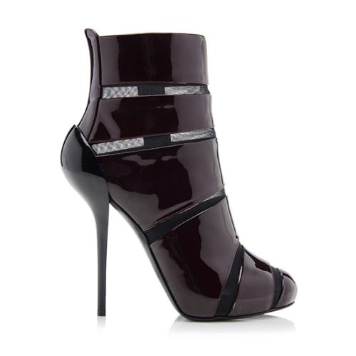 Giuseppe Zanotti Patent Leather Cut Out Ankle Boots - Size 9 / 39