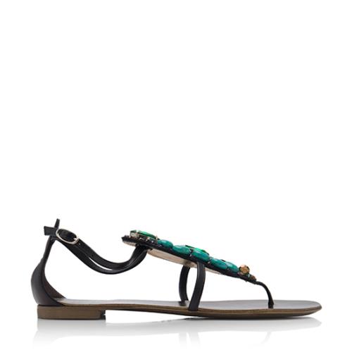 Giuseppe Zanotti Stone Detail Thong Sandals - Size 8