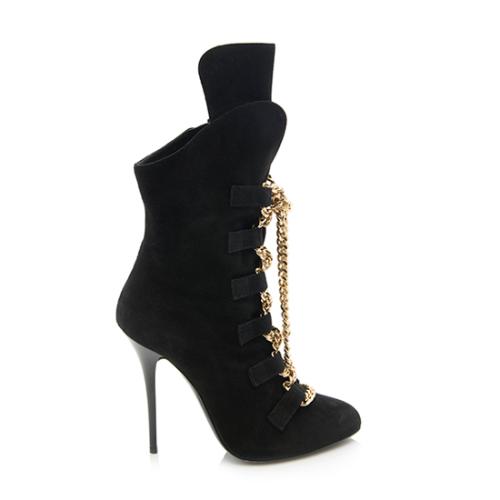 Giussepe Zannoti Suede Chain Ankle Boots - Size 8 / 38