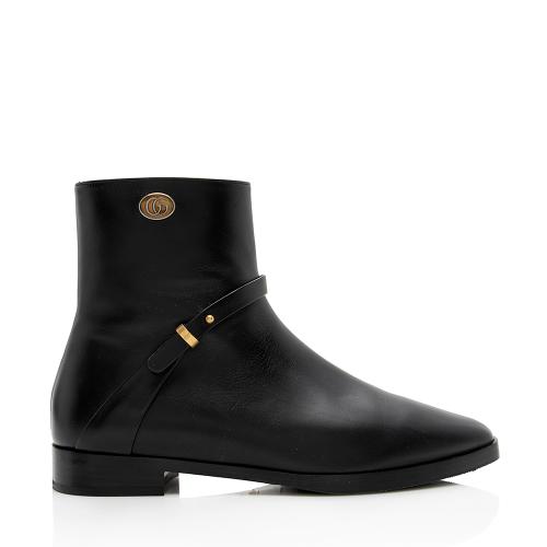 Gucci Calfskin Emblem Boots - Size 7.5 / 37.5