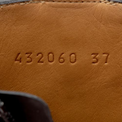 Gucci Calfskin GG Web Pearl Peyton Ankle Boots - Size 7 / 37
