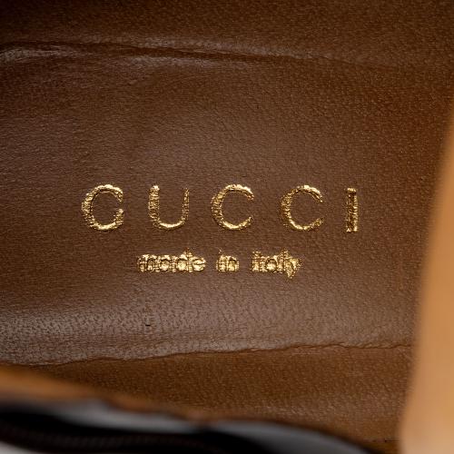 Gucci Calfskin GG Web Pearl Peyton Ankle Boots - Size 7 / 37