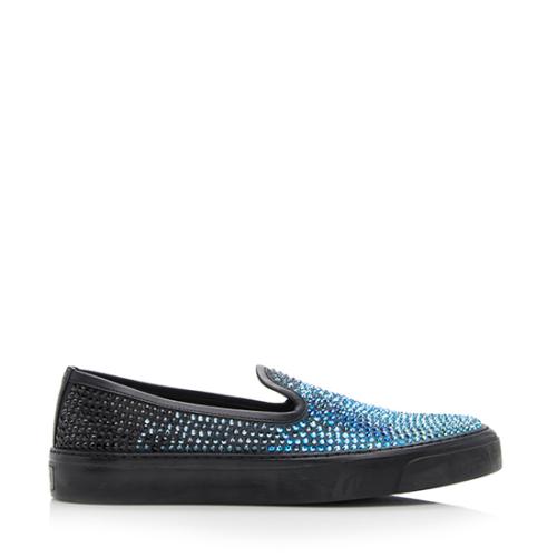 Gucci Crystal Satin Slip-on Sneakers - Size 8 / 38