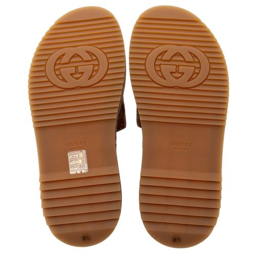 Gucci GG Canvas Angelina Slide Platform Sandals - Size 8.5 / 38.5