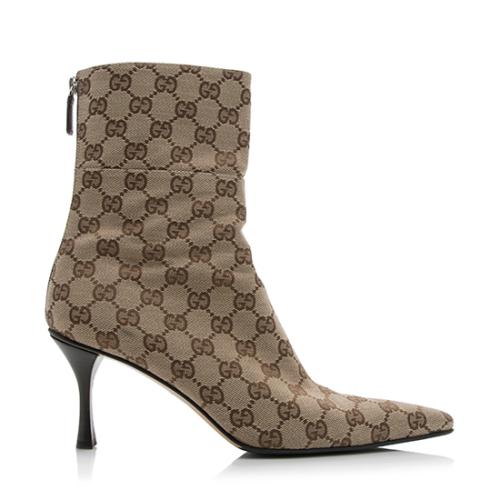 Gucci GG Canvas Ankle Boots - Size 9.5 / 39.5