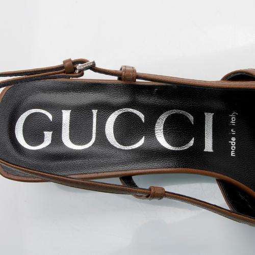 Gucci GG Canvas Crystal Slingback Pumps - Size 6.5 / 36.5