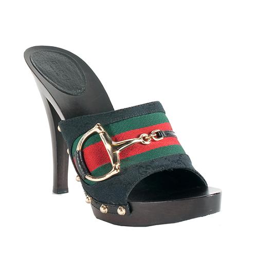 Gucci GG Canvas Web Icon Bit Platform Clogs - Size 11 / 41 | [Brand: id=25,  name=Gucci] Shoes | Bag Borrow or Steal