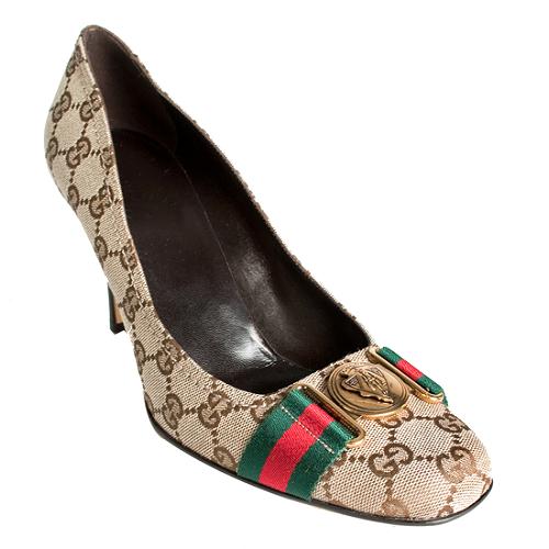 Gucci GG Fabric Pumps Shoes - Size 11 / 41