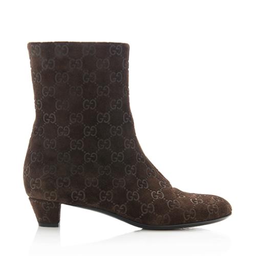 Gucci Guccissima Suede Ankle Boots - Size 8.5 / 38.5