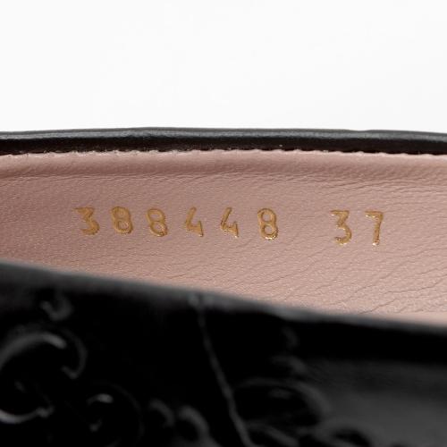 Gucci Guccissima Leather Horsebit Peep Toe Pumps - Size 7 / 37