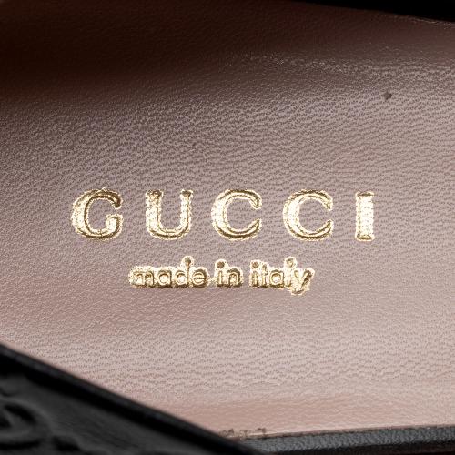 Gucci Guccissima Leather Horsebit Peep Toe Pumps - Size 7 / 37