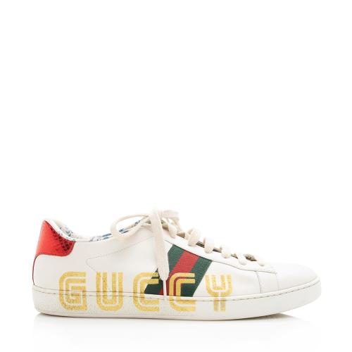 Gucci Leather Guccy Ace Sneakers - Size 10 / 40
