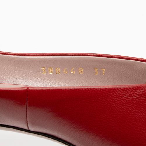 Gucci Leather Horsebit Peep Toe Pumps - Size 7 / 37