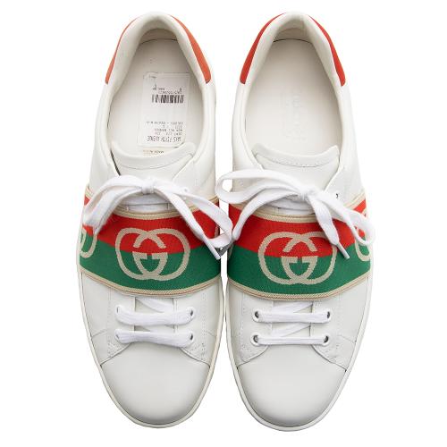 Gucci Leather Web GG Ace Sneakers - Size 10 / 40.5
