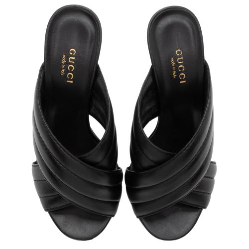 Gucci Matelasse Leather Sylvia Slide Sandals - Size 6.5 / 36.5