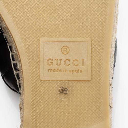 Gucci Matelasse Leather GG Marmont Espadrille Mules - Size 6 / 36