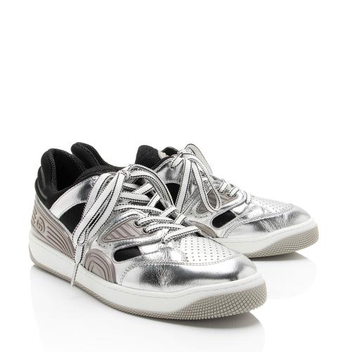 Gucci Metallic Leather Basket Sneakers - Size 9 / 39