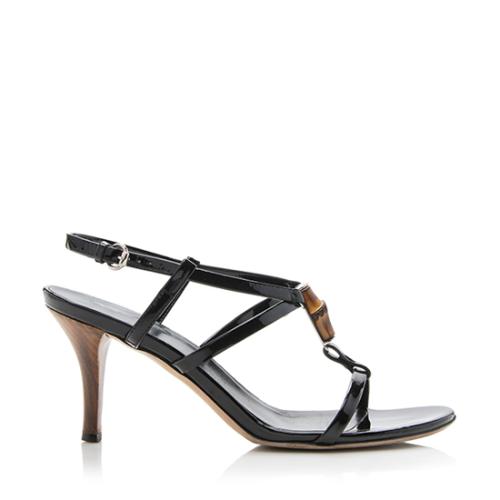 Gucci Patent Leather Bamboo Icon Sandals - Size 7 / 37