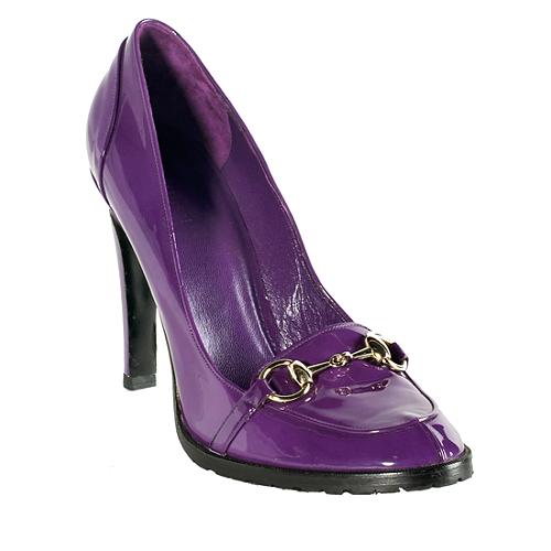 Gucci Patent Leather Horsebit Loafer Pumps - Size 9 / 39